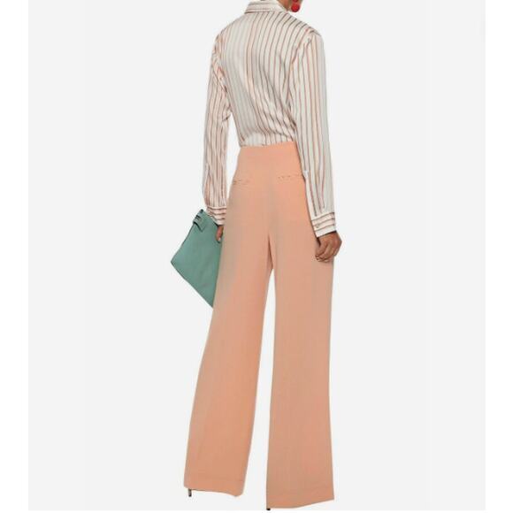 Diane Von Furstenburg Kiersten Wide Leg Trousers Coral Salmon Pink Size 10 NWT - Picture 10 of 10
